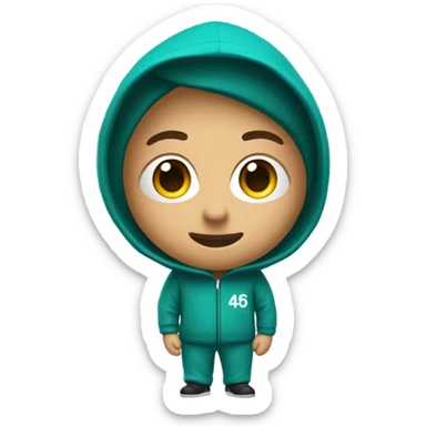 Make the emoji of player 456 in the movie Squid Game. sticker