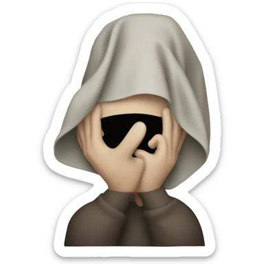 hiding face sticker