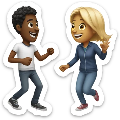 friends enjoying a fun moment sticker