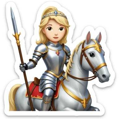 Renaissance princess knight on horse sticker