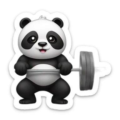 Panda weightlifting  sticker