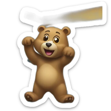 bear at car wash station like a clown sticker