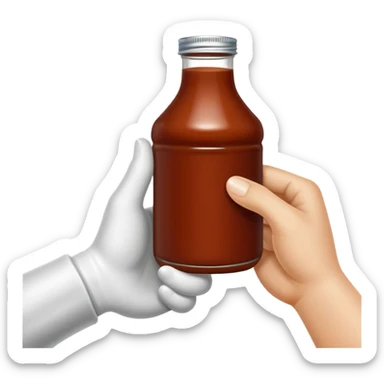 Bbq sauce and ranch holding hands sticker