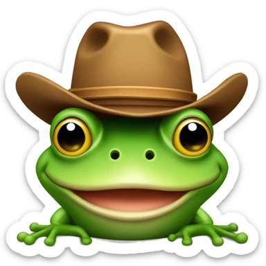frog with cowboy hat sticker