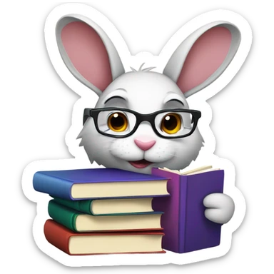 smart rabbit grad student sticker