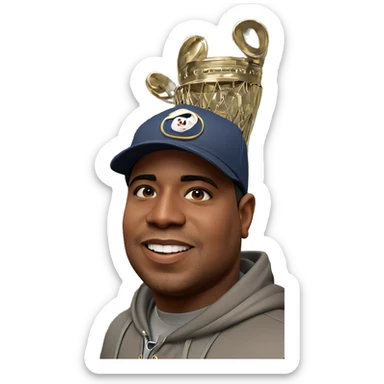 happy boy in baseball cap sticker