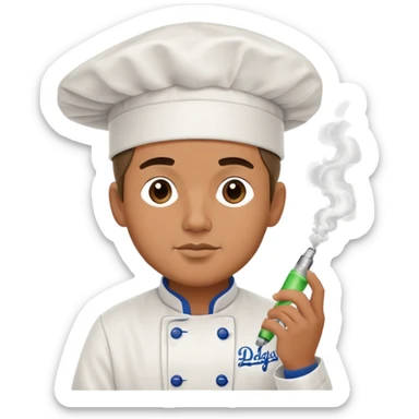 Chef boyfriend who loves the dodgers and likes to vape  sticker