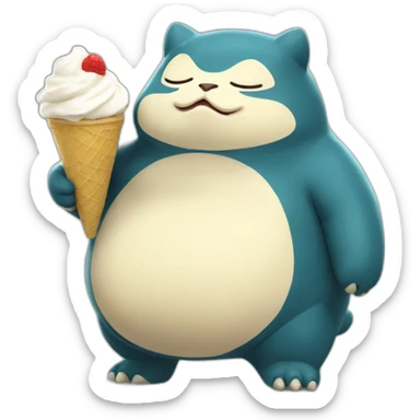 Snorlax eating ice cream  sticker