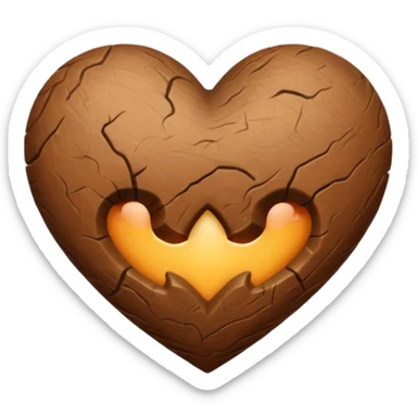 heart, natural earthy colours sticker