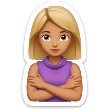 Girl with her arms crossed around her neck  sticker