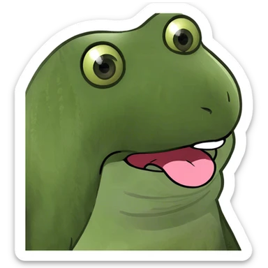 Sticking tongue out no hat sticker