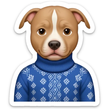 pitbull with a human neck and a sweater pfp sticker