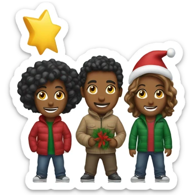 Group of 5 in New York for Christmas  sticker