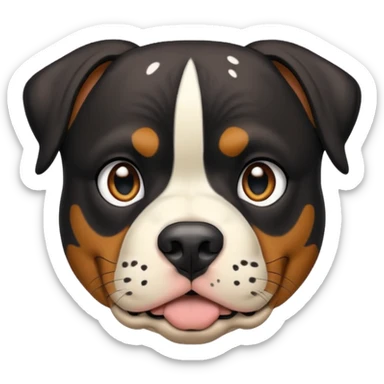 Pitt bull rottweiler white muzzle with black spots sticker