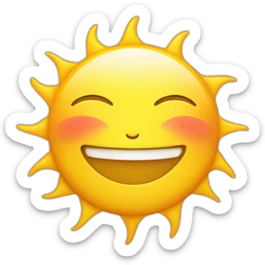 smilling sun with fin line sticker
