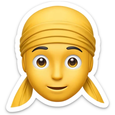 yellow slick emoji face wearing a durag sticker