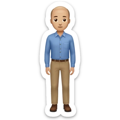 man mid 30's shirt and trousers balding hairline standing sticker