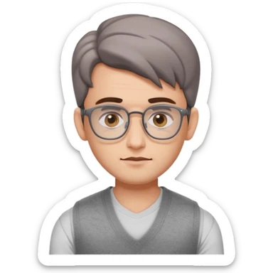 generate a pretty bratz emoji 
Make her look like hrithik roshan wearing white tee with a grey v neck sleeveless weater vest over it. wearing rectangle spectacles

he should look exactly  like hrithik roshan. looking autistic sticker