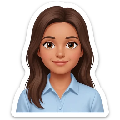 24 YEARS OLD GIRL LONG BROWN HAIR, TAN SKIN, BROWN EYES, TEACHER sticker