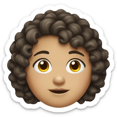 Chubby teen with curly dark Brown hair  sticker