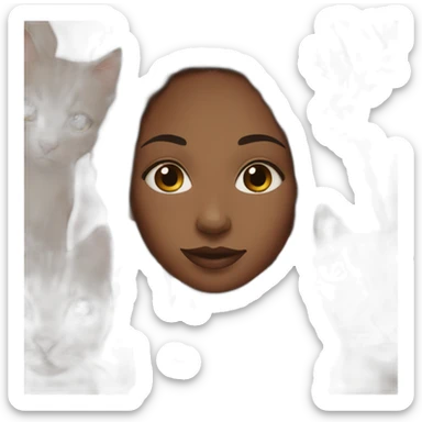 black girl with brown locs with 5 cats sticker