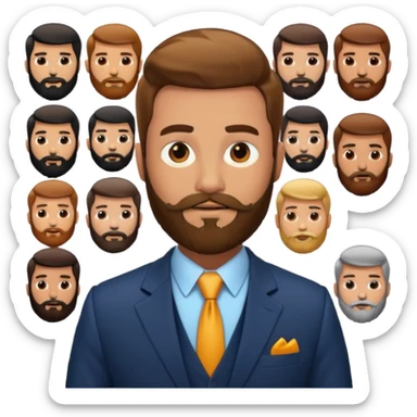 suit man,beard,different suit colors. sticker