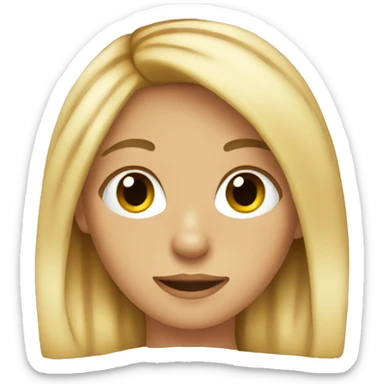 A blonde girl mixed with a tiger sticker