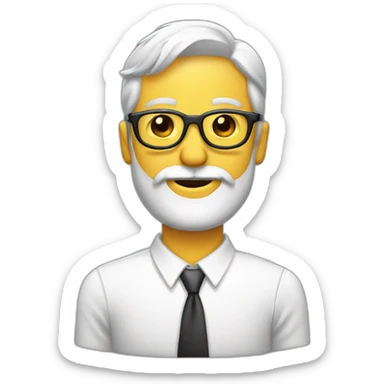 cara de hombre blanco con barba y gafas sorprendido sticker