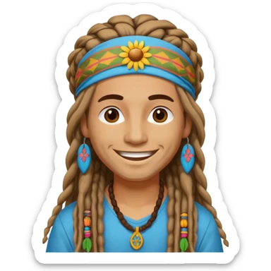 dreadlock hippie sticker