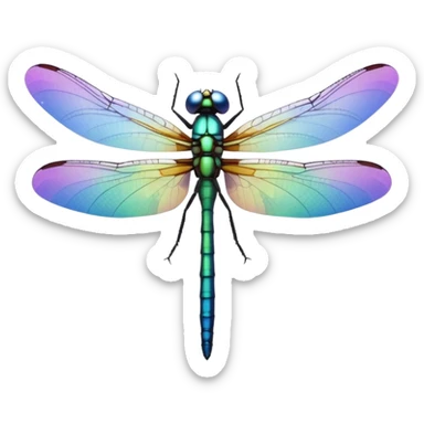 Peaceful Dragonfly color  sticker