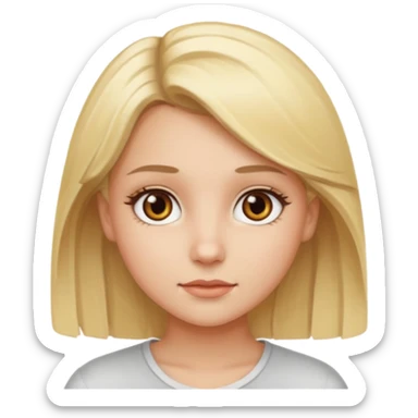Blonde girl brown eyes sticker