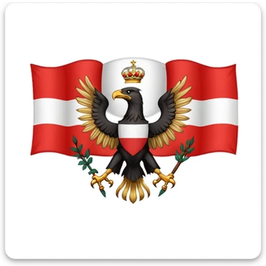Austrian Empire flag with gold trim sticker
