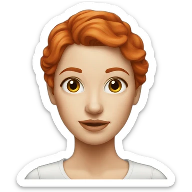 Redhead woman artist sticker