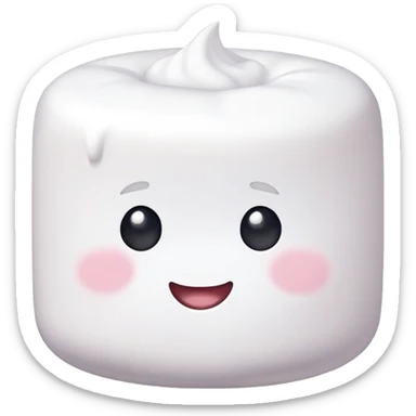 Marshmallow with cute face  sticker