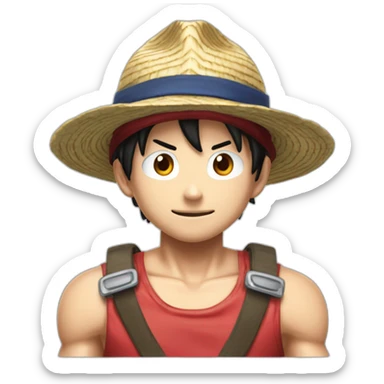 Crée une emoji représentant luffy dans sa forme gear5 sticker