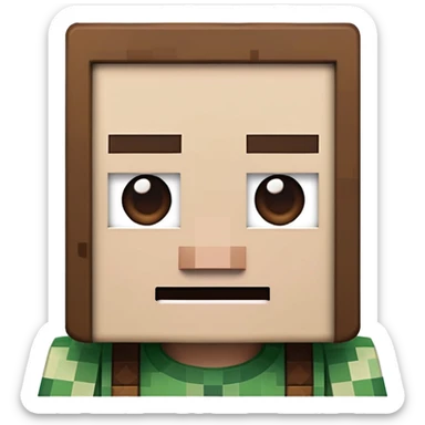 Minecraft character with a creeper face sticker
