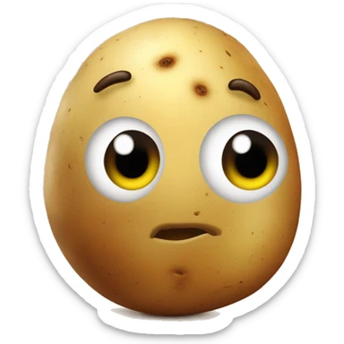 cute potato has bic eyes sticker