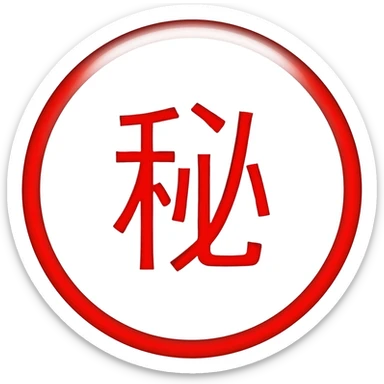 Red Circle "秘" sticker