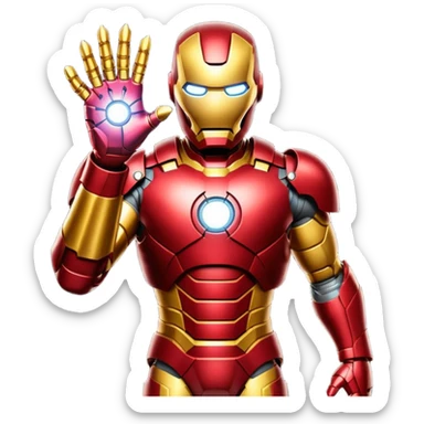 create an ironman with the infinity gauntlet emoji sticker