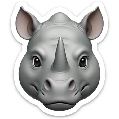cinematic-noble-rhinoceros-portrait-emoji,-poised,-with-a-massive,-powerful-build-and-a-thick,-hide-of-slate-gray,-deep-set-soulful-piercing-eyes,-simplified-yet-sharp-and-sophisticated-features,-highly-detailed, with large black eyes sticker