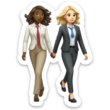 3 girl friends fair, same height, going to office sticker