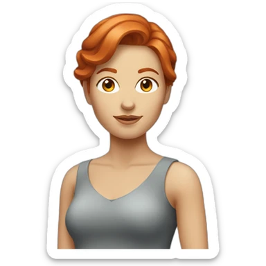 redhead caucasian woman sticker