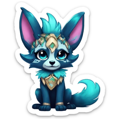 Cool cute Kawaii edgy fantasy shiny animal  fursona Fionbri vernid by griffsnuff & LiLaiRa & Falvie full body sticker