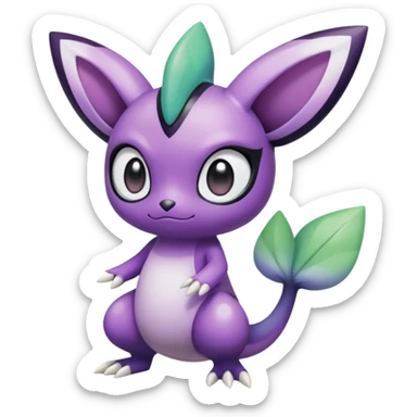 Violet-purple-black-white-gradients Meloetta-Larvitar-Axew-Chatot-Pokémon-Fakémon-creature sticker