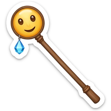 magic wooden staff with hole sticker