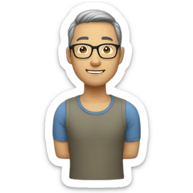 Asian dad with glasses sticker