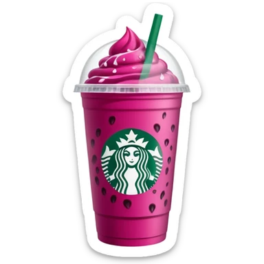 Starbucks dark pink dragonfruit refresher. lid. starbucks logo. sticker