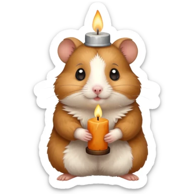 candle-holding hamster sticker