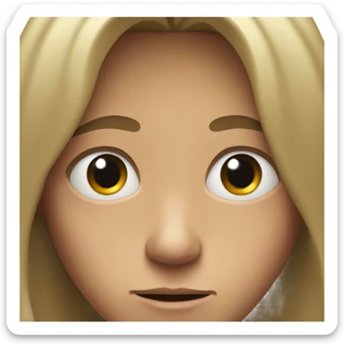 intense gaze of a boy with long hair  sticker