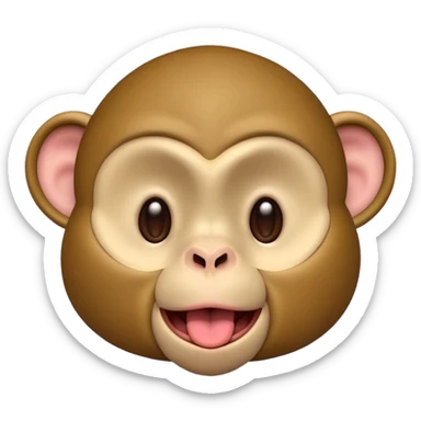 monkey with eyes closed sticking out tongue sticker